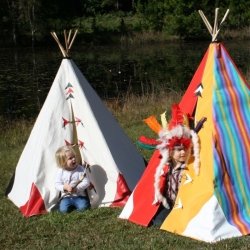 red yellow and candy teepee