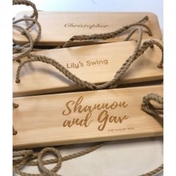 Custom Etching for Wooden Swing