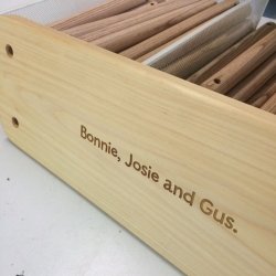 Custom Etching for Wooden Swing
